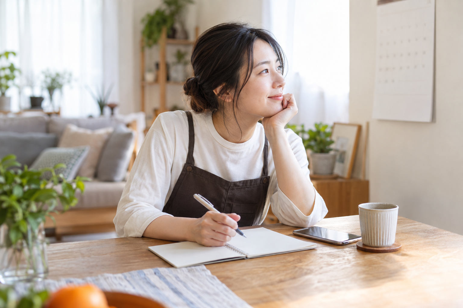 生活と仕事の予定を整理するスタッフ。AI生成のイメージで、実際の画面・事例・提供内容を示すものではありません。